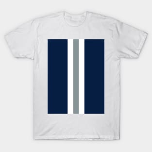 Retro American Football Stripes Dallas Navy, White, Silver T-Shirt